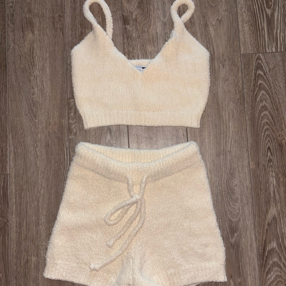 Fashion Nova Cozy Cream Knit Lounge Set